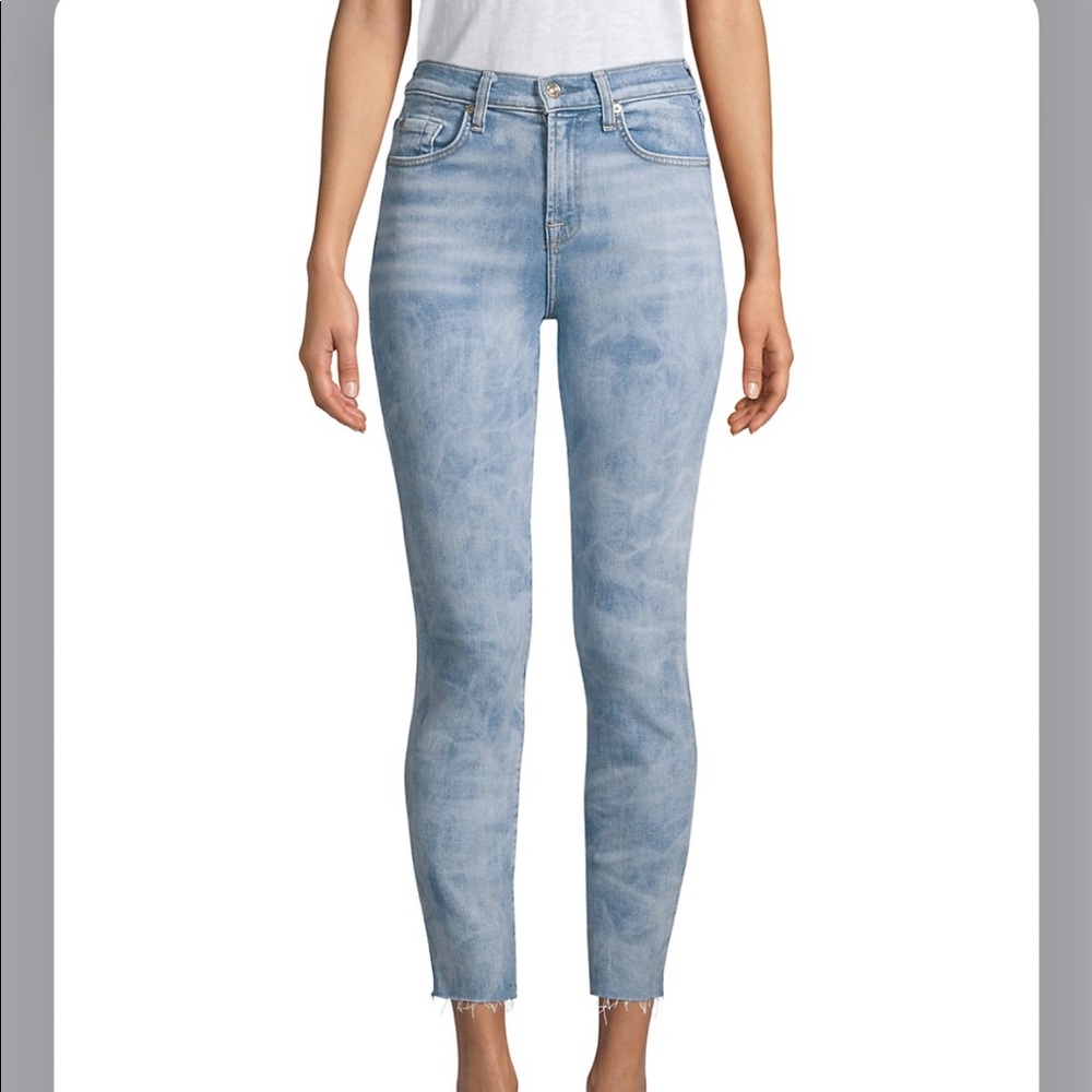 For all mankind Roxanne high waisted cut hem jeans